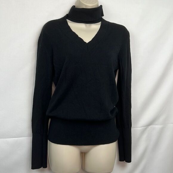 Tome Black Cutout Turtleneck Sweater size small EUC - Picture 1 of 12